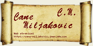 Cane Miljaković vizit kartica